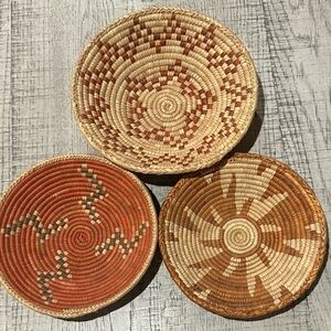 Artisan Woven Basket Trio - Earthy Tones